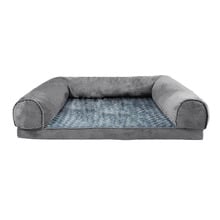 Grey Zelly Faux Fur Dog Bed